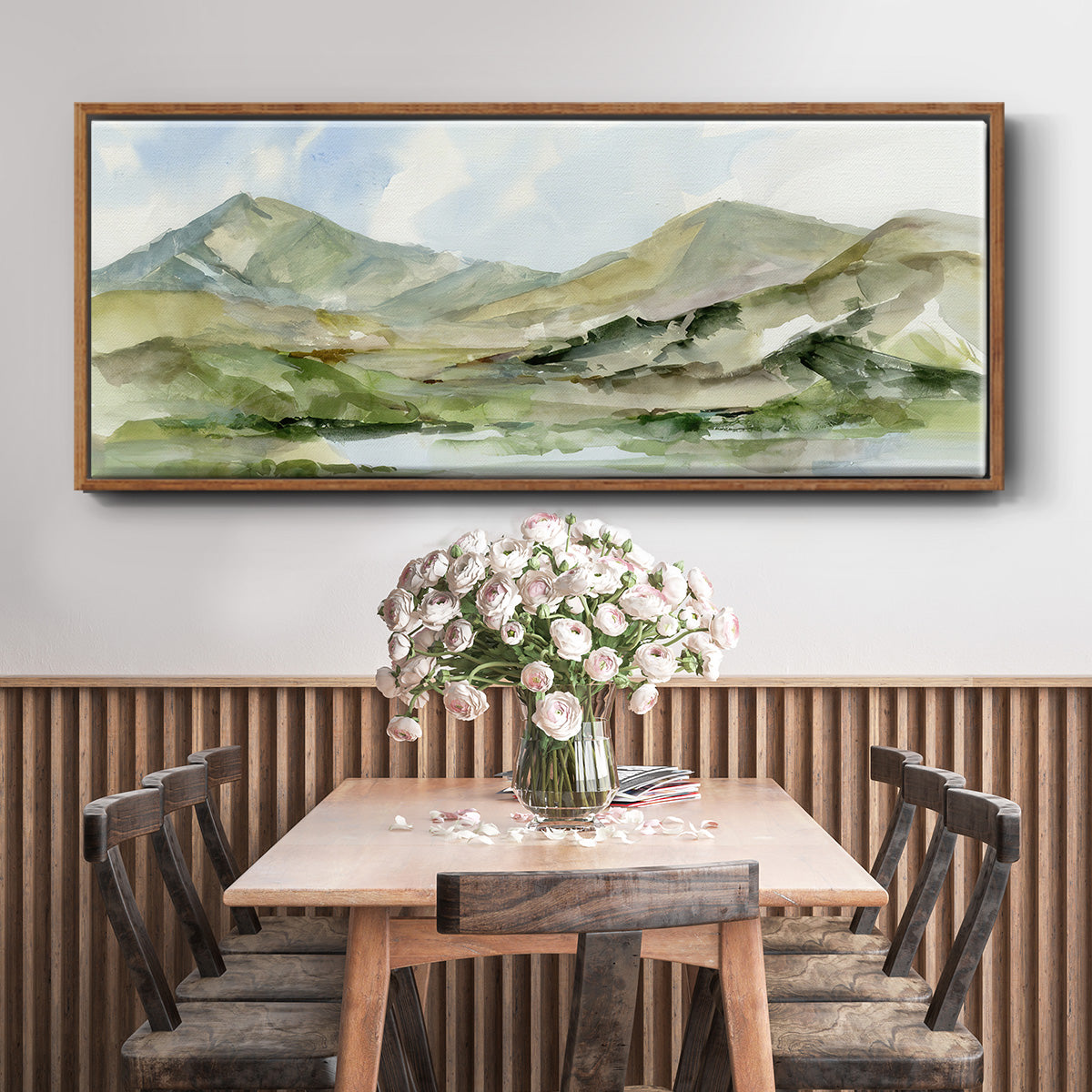 Serene Mountains II - Floater Framed Canvas Print