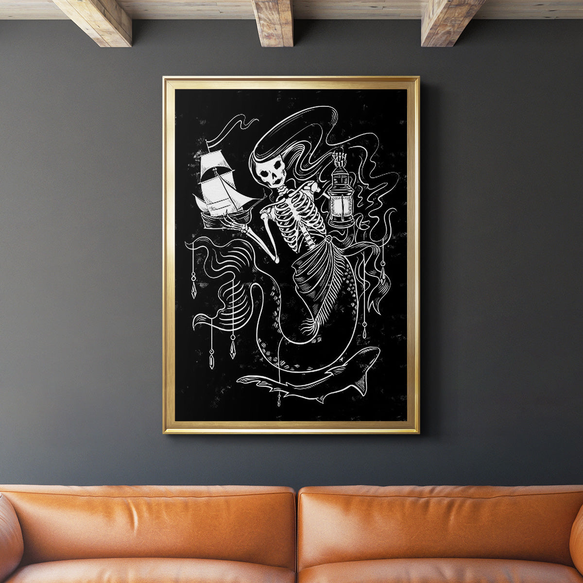 Pirate Mermaids I - Modern Framed Canvas Print