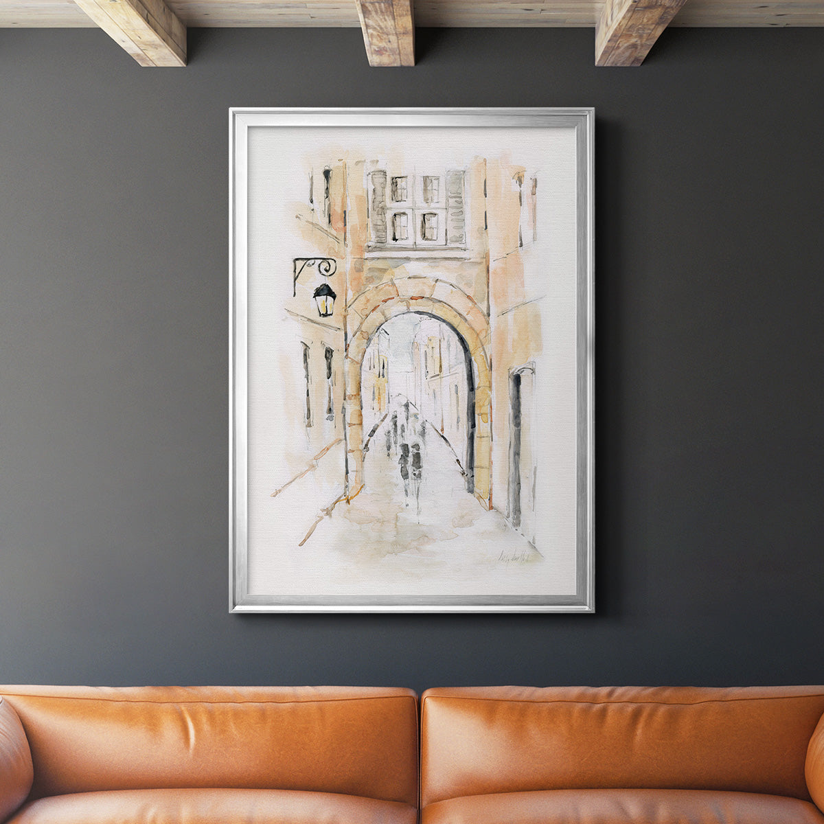 Venice Market Day II - Modern Framed Canvas Print