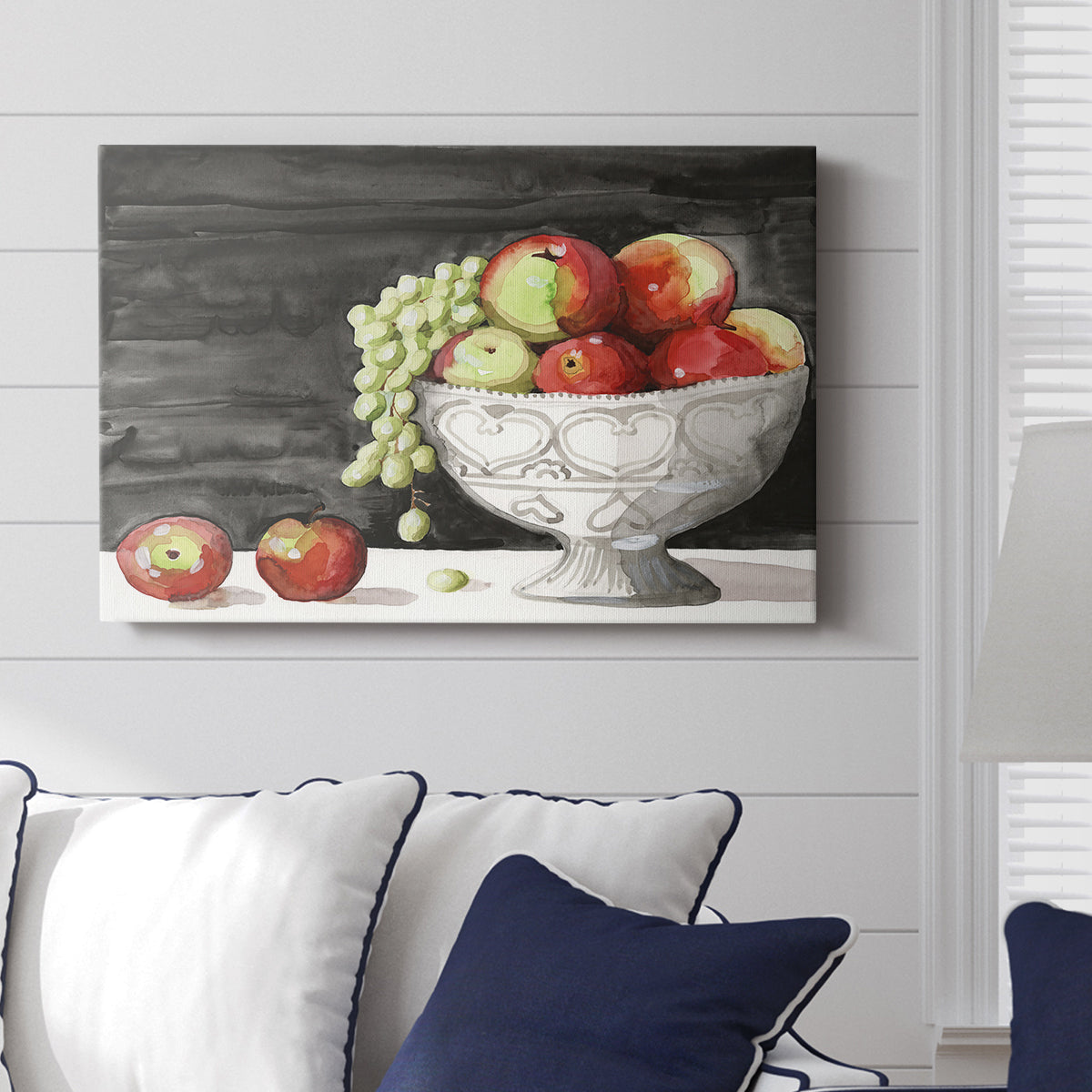 Watercolor Fruit Bowl I - Canvas Art Print