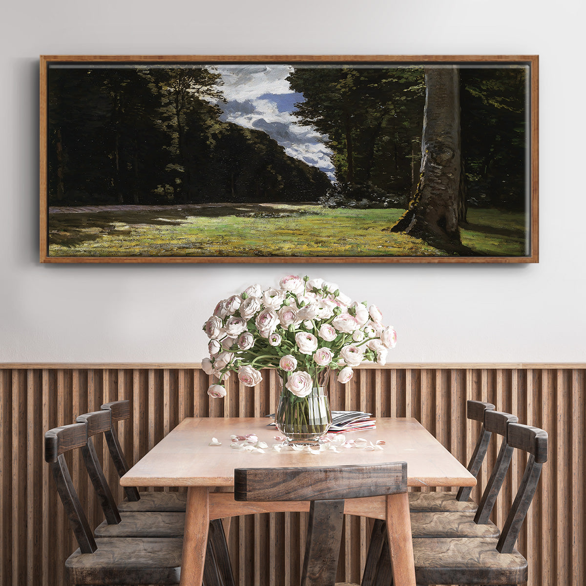 The Road of Chailly in the Fontainbleau Forest, 1865 - Floater Framed Canvas Print