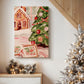 Manger of Tinsel-Gold Wreath - Canvas Art Print