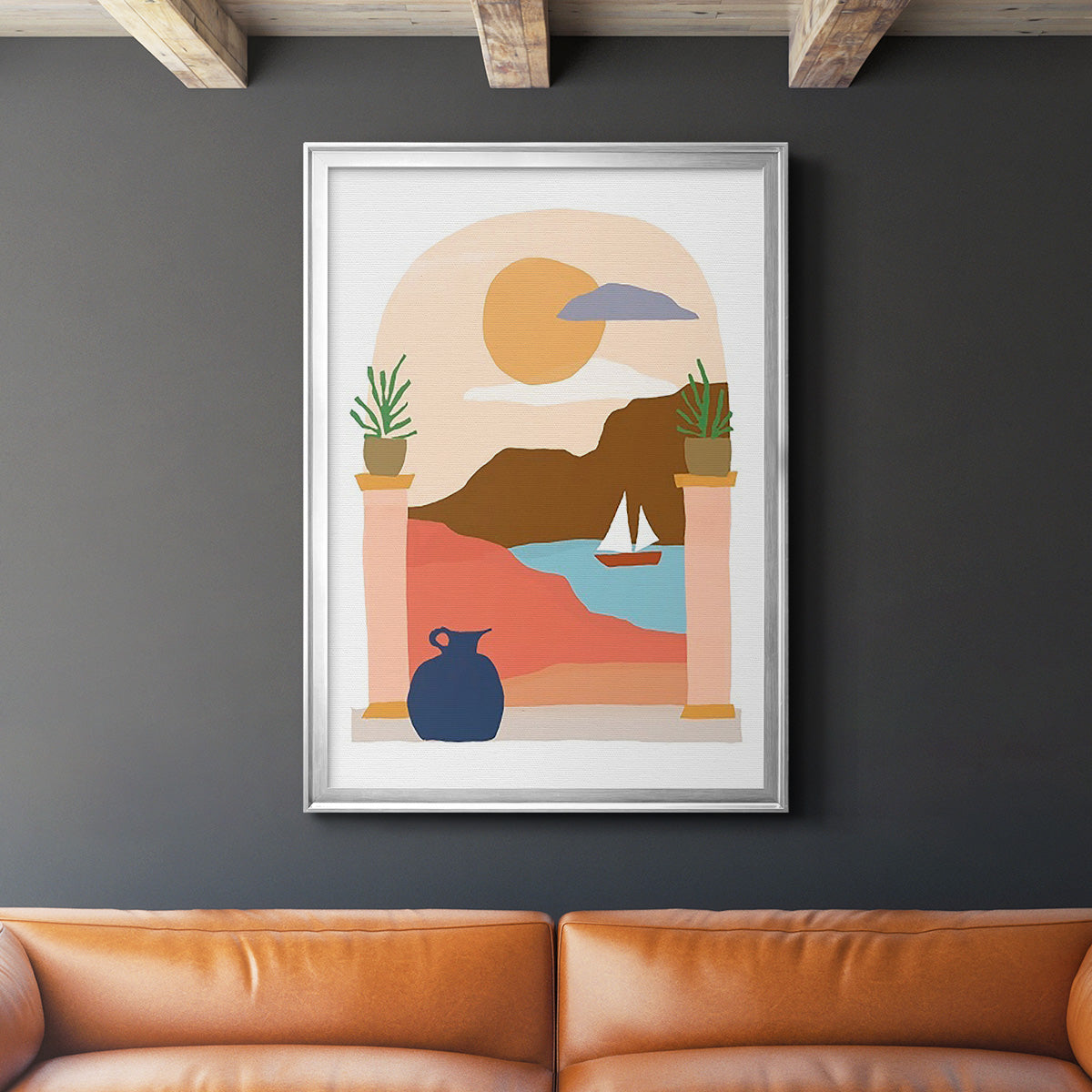 Paper Scene III - Modern Framed Canvas Print