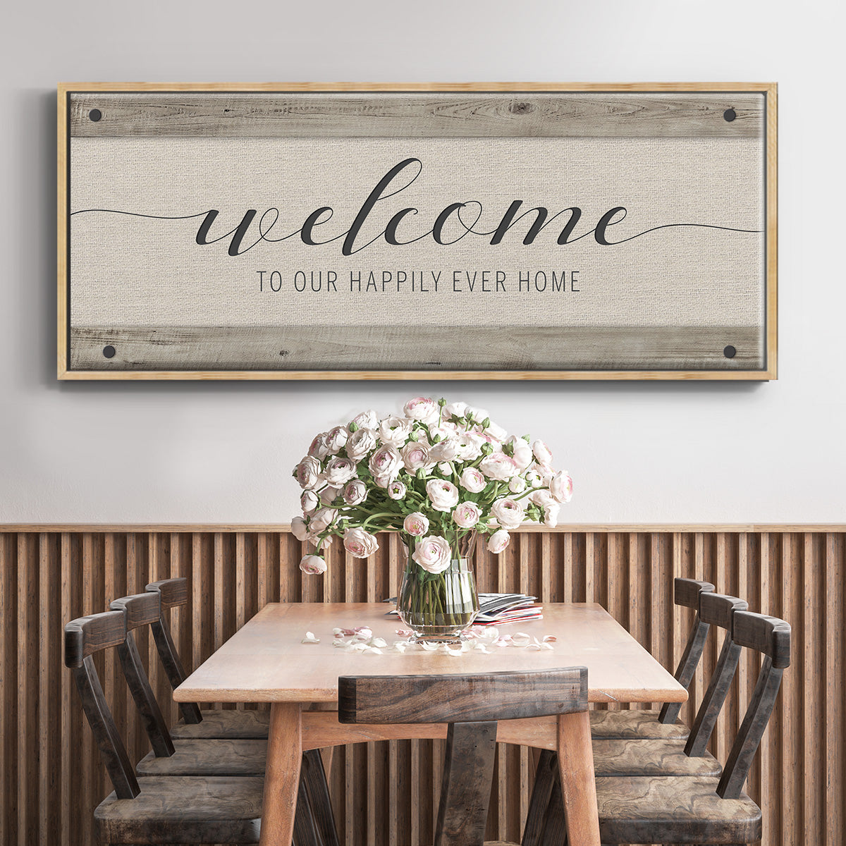 Happily Home - Floater Framed Canvas Print