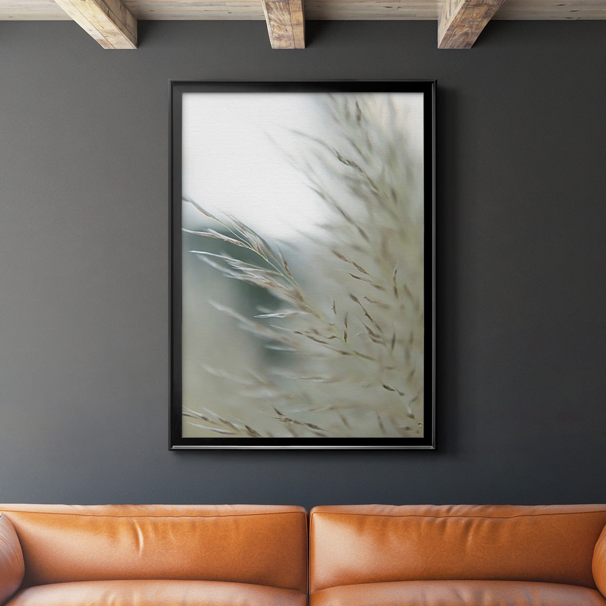 Subtle Grasses II - Modern Framed Canvas Print