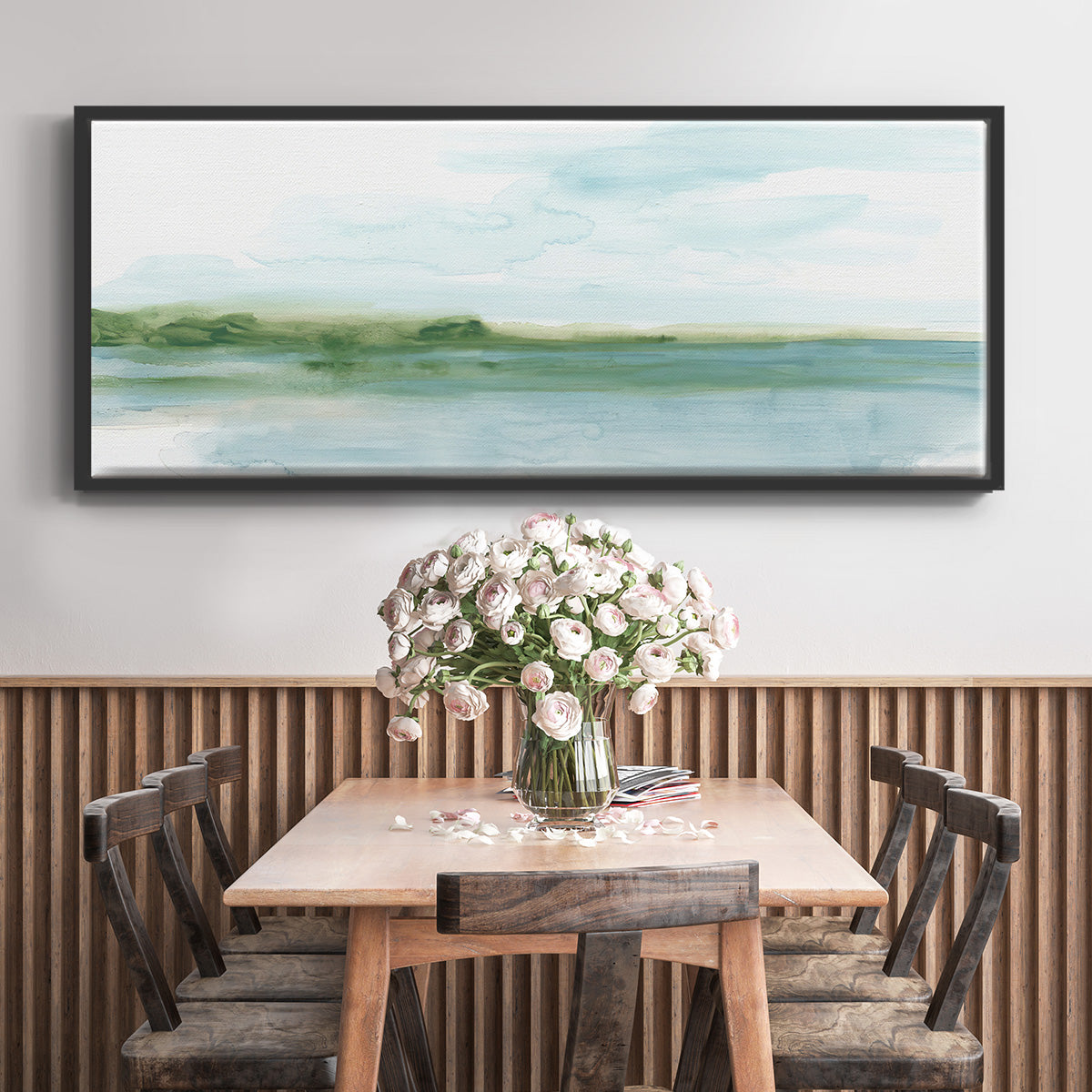 Green Ribbon Coast II - Floater Framed Canvas Print