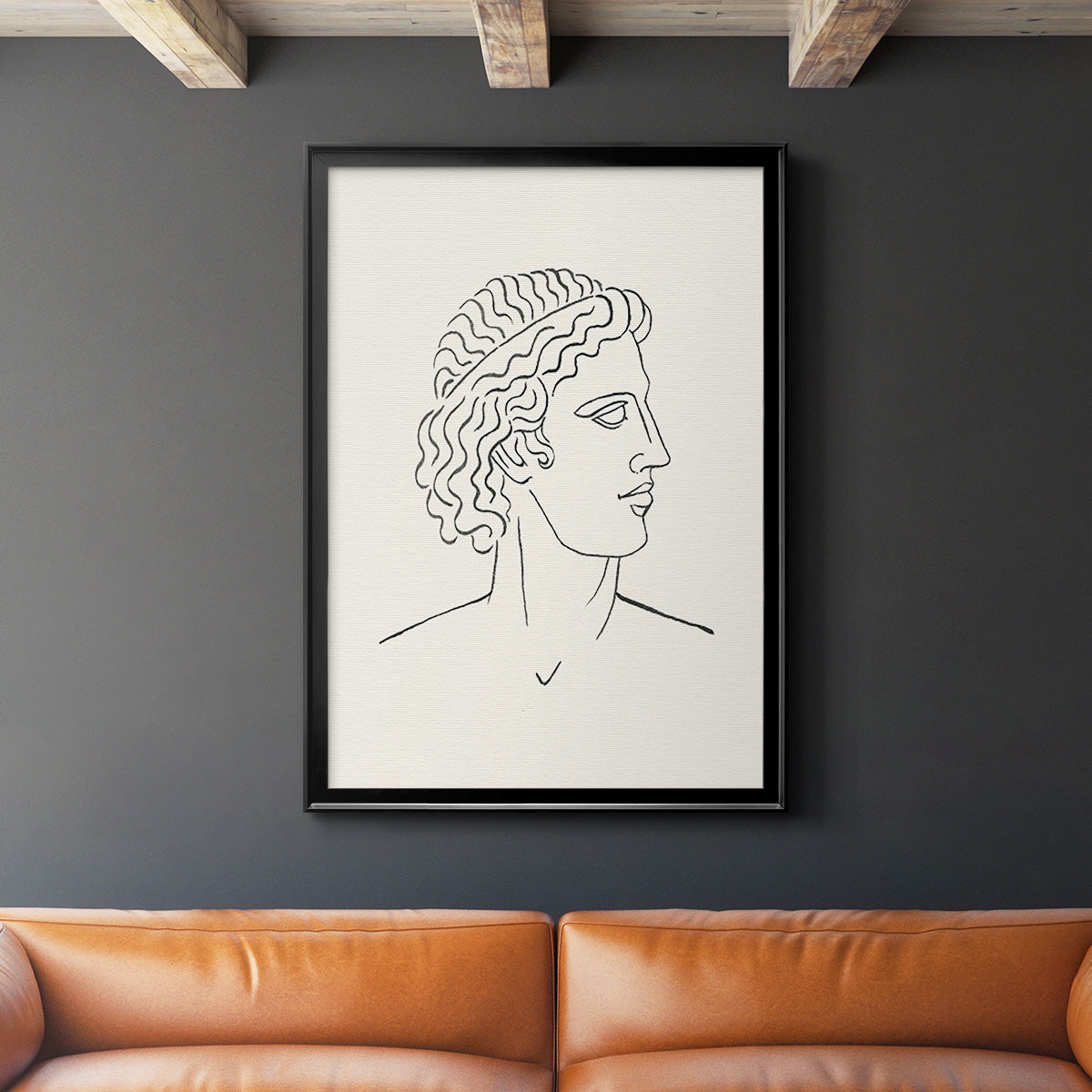 Greek Busts I - Modern Framed Canvas Print