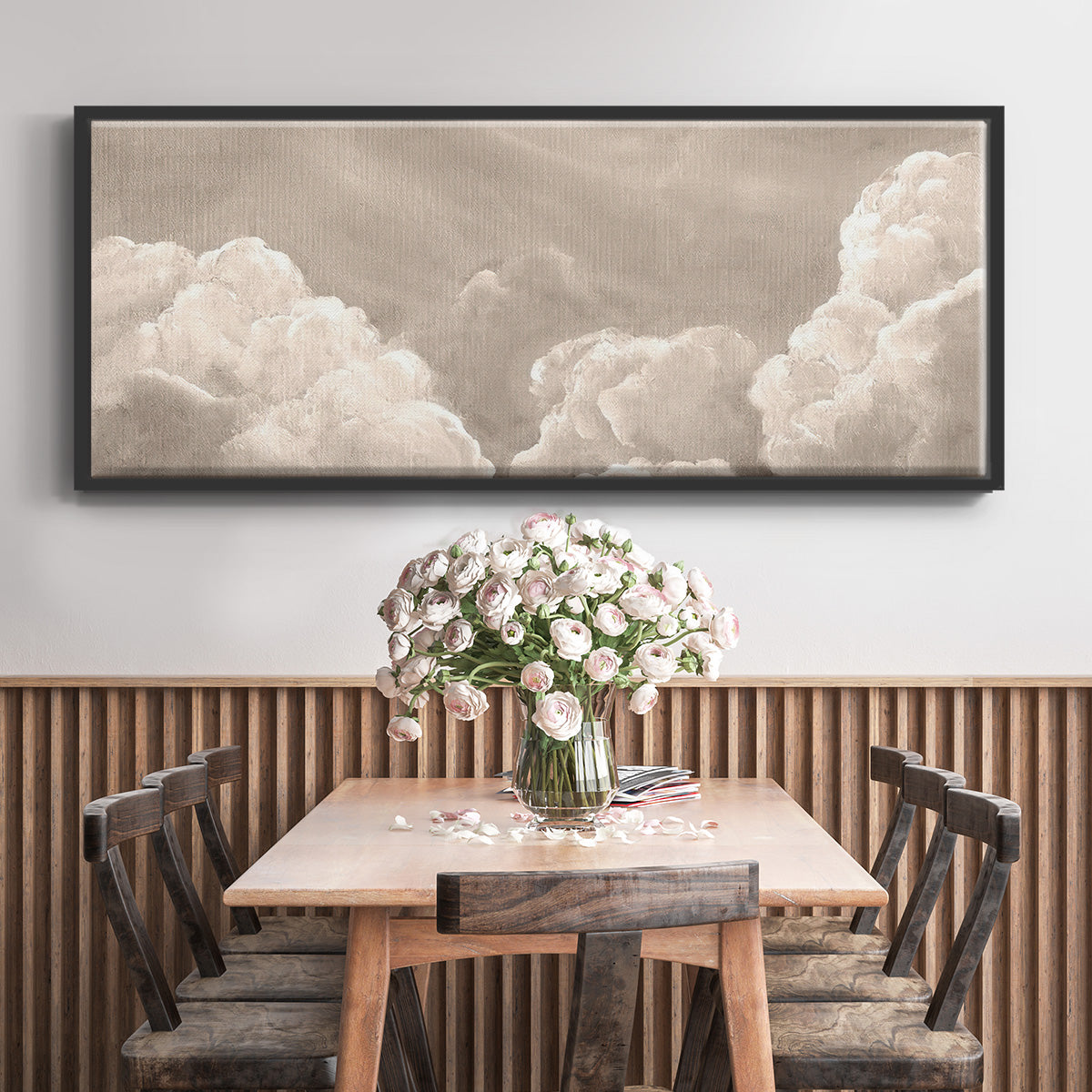 Painted Clouds II - Floater Framed Canvas Print