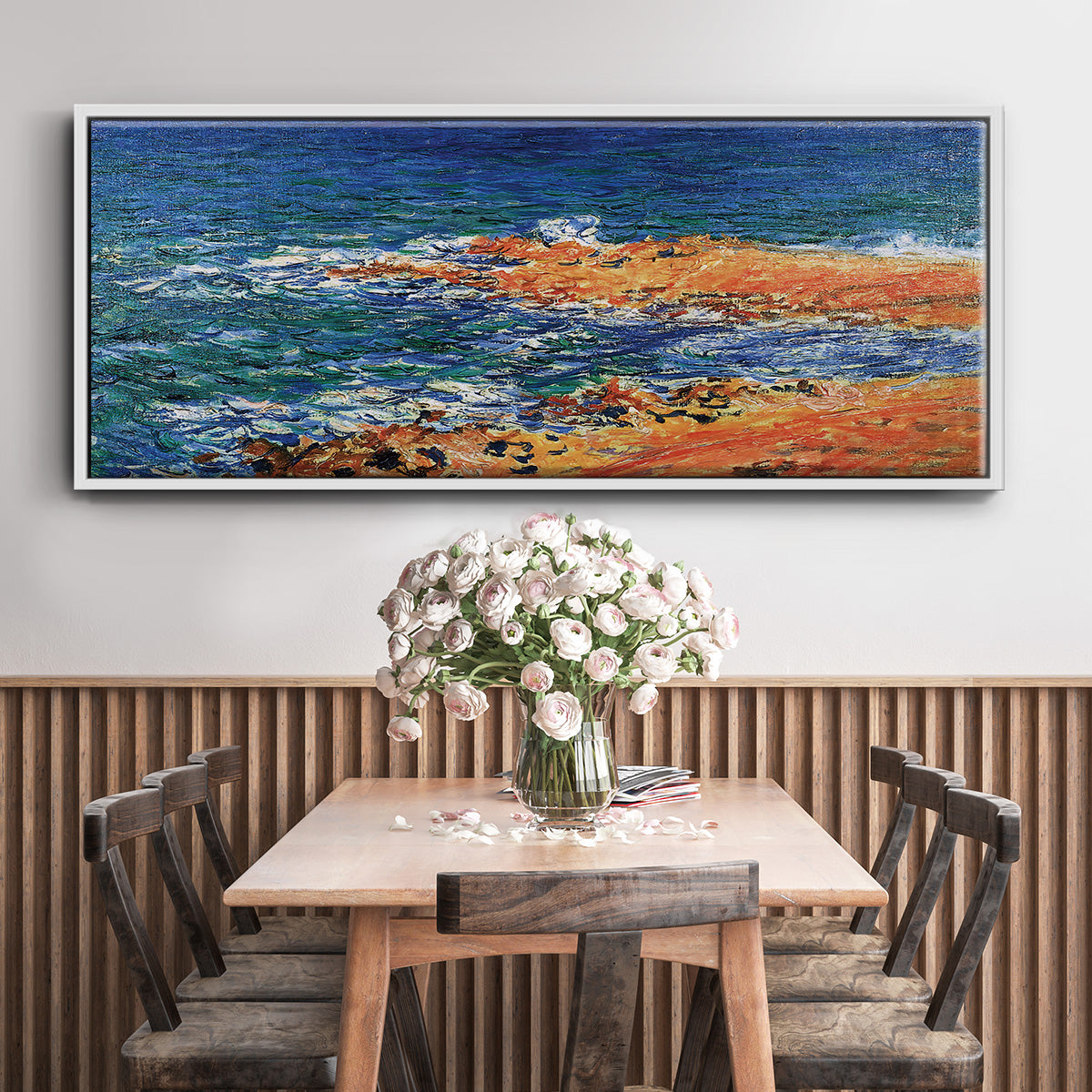 The 'Big Blue' Sea in Antibes, 1888 - Floater Framed Canvas Print