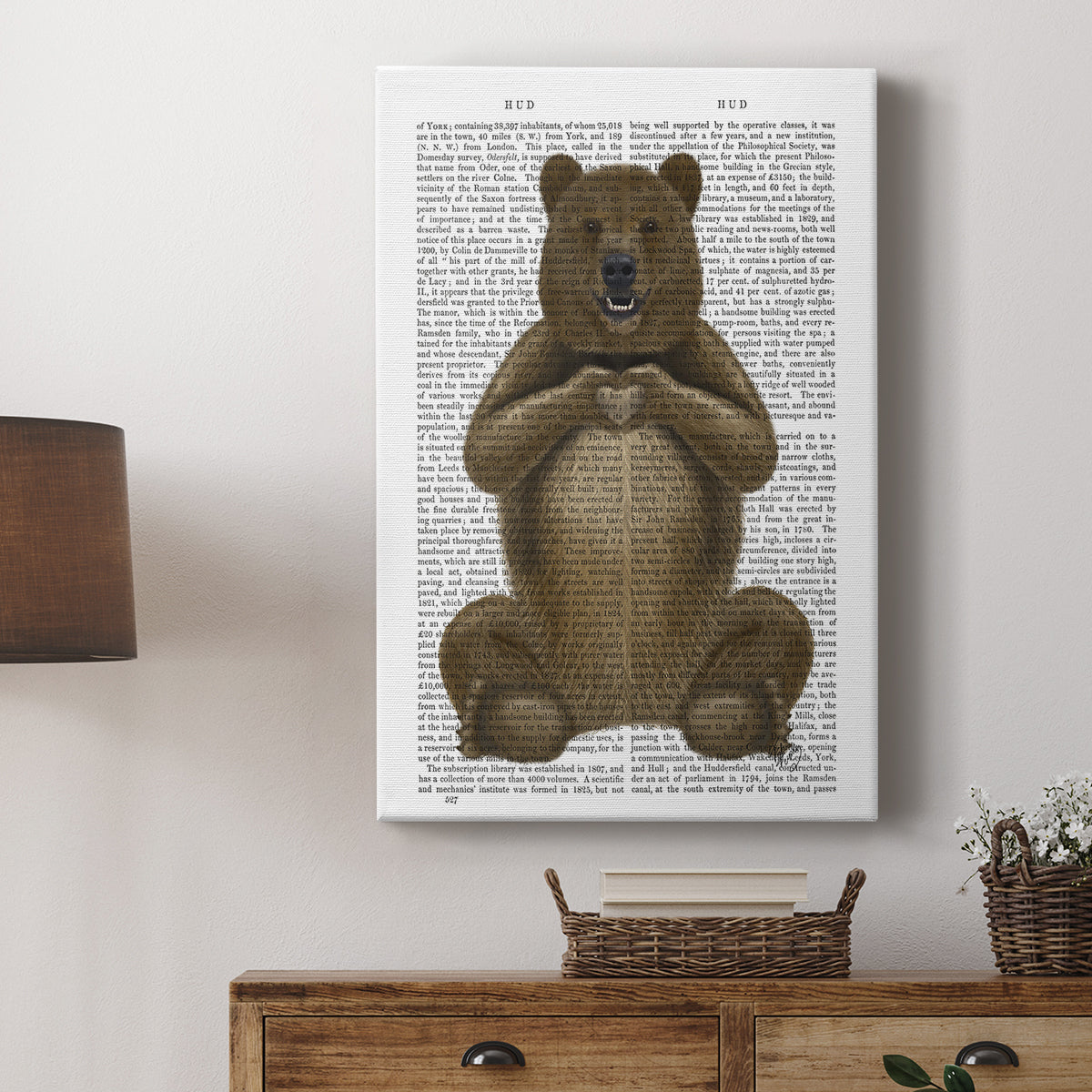 Bear and Hand Heart - Canvas Art Print