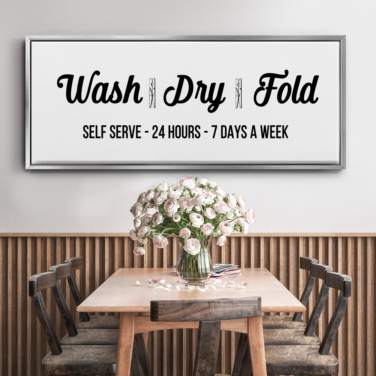 Wash Dry Fold - Floater Framed Canvas Print