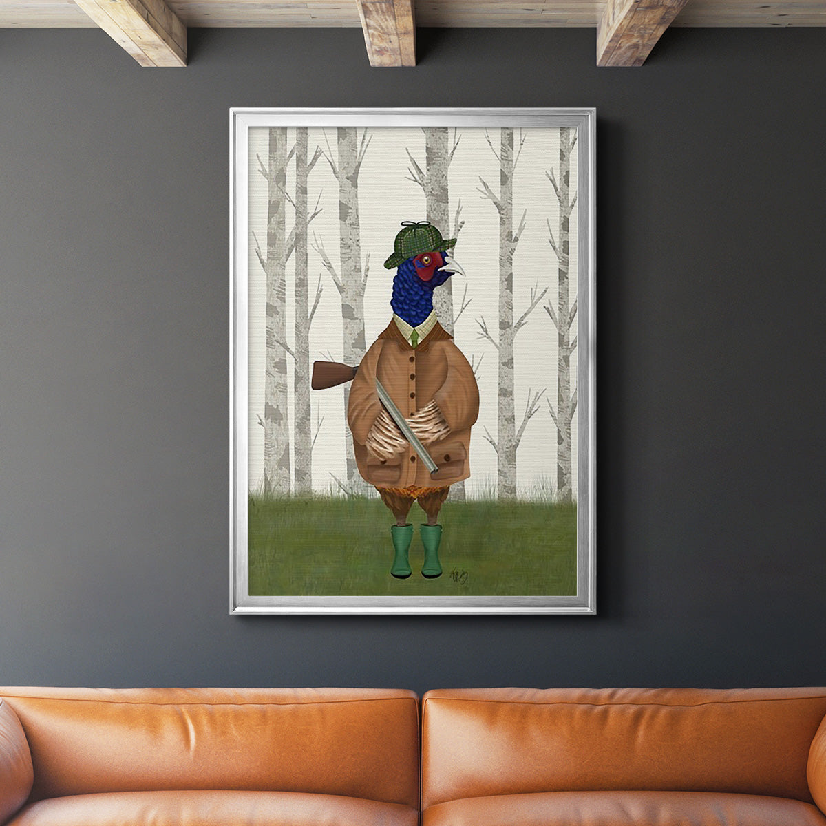 Pheasant Shooting Party 3 - Modern Framed Canvas Print