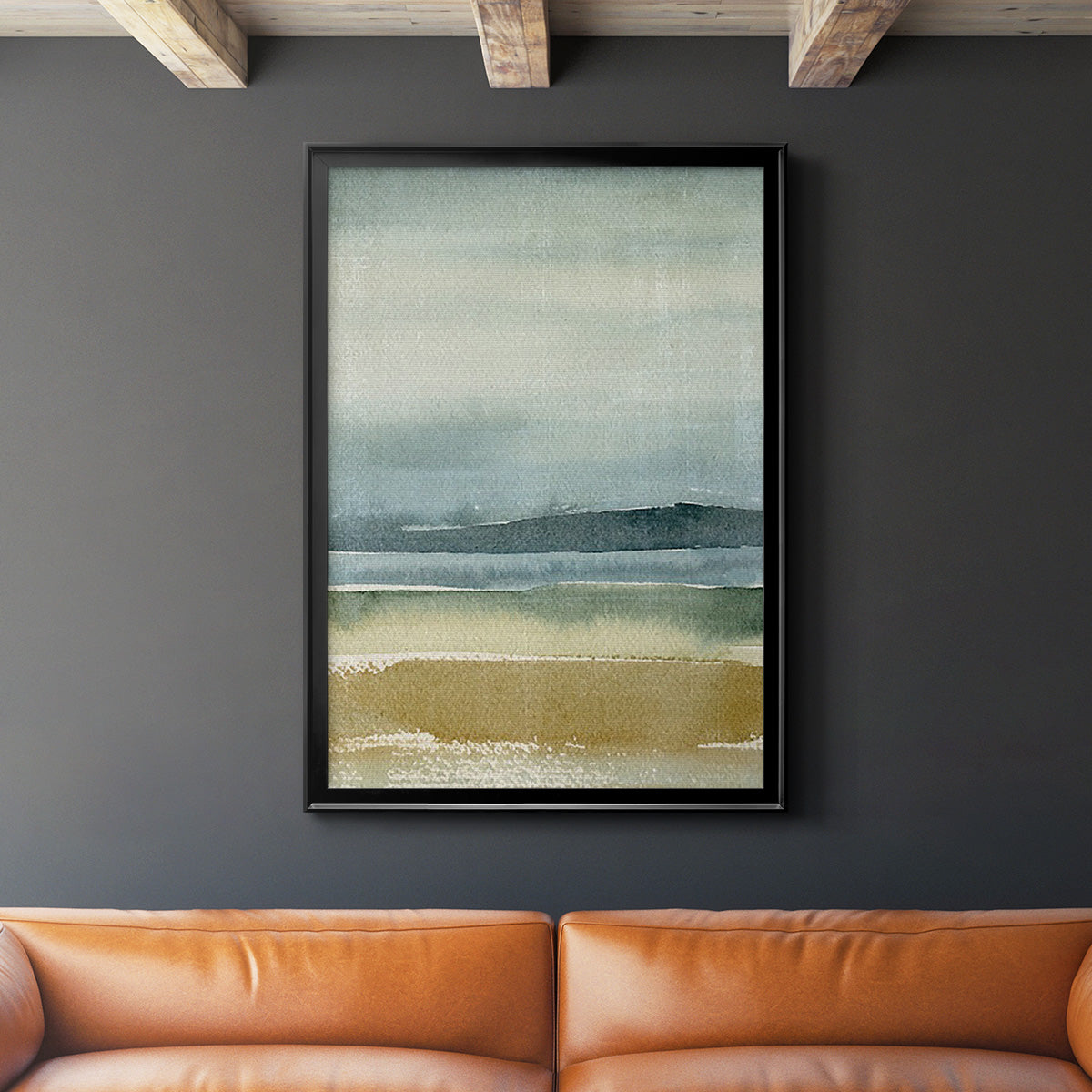 Ochre Outlook I - Modern Framed Canvas Print