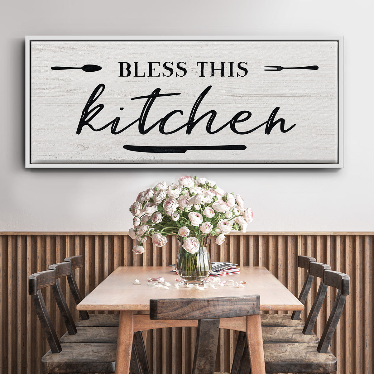 Bless this Kitchen - Floater Framed Canvas Print