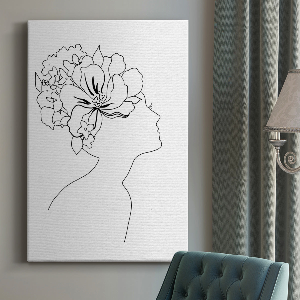 Fashion Floral Sketch I - Canvas Art Print