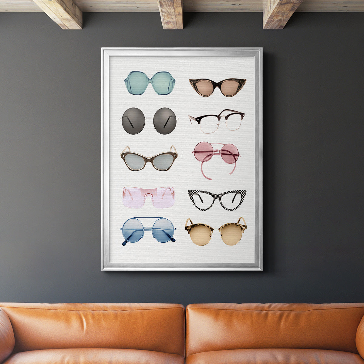 Vintage Glasses II - Modern Framed Canvas Print