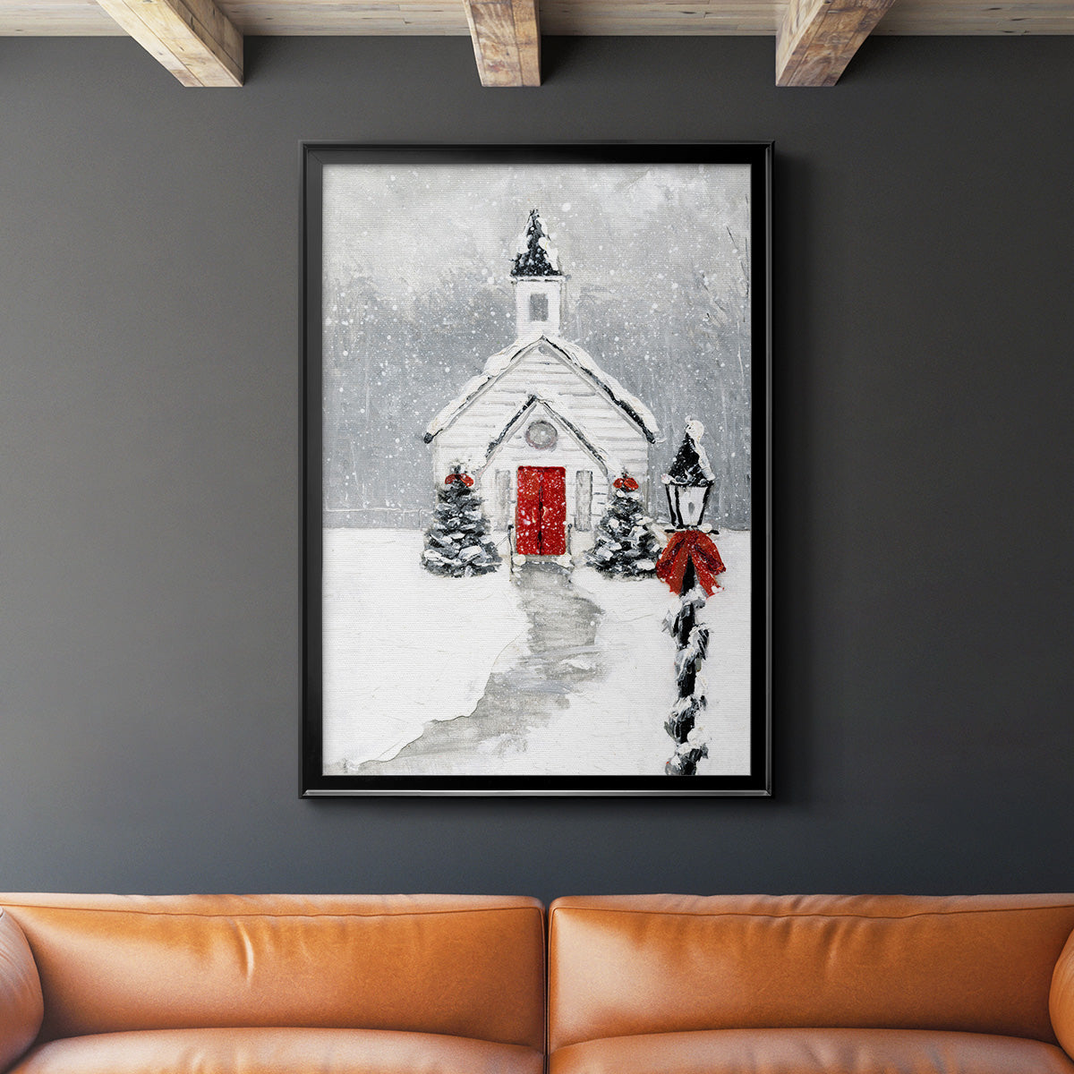 Soft Silent Night - Modern Framed Canvas Print