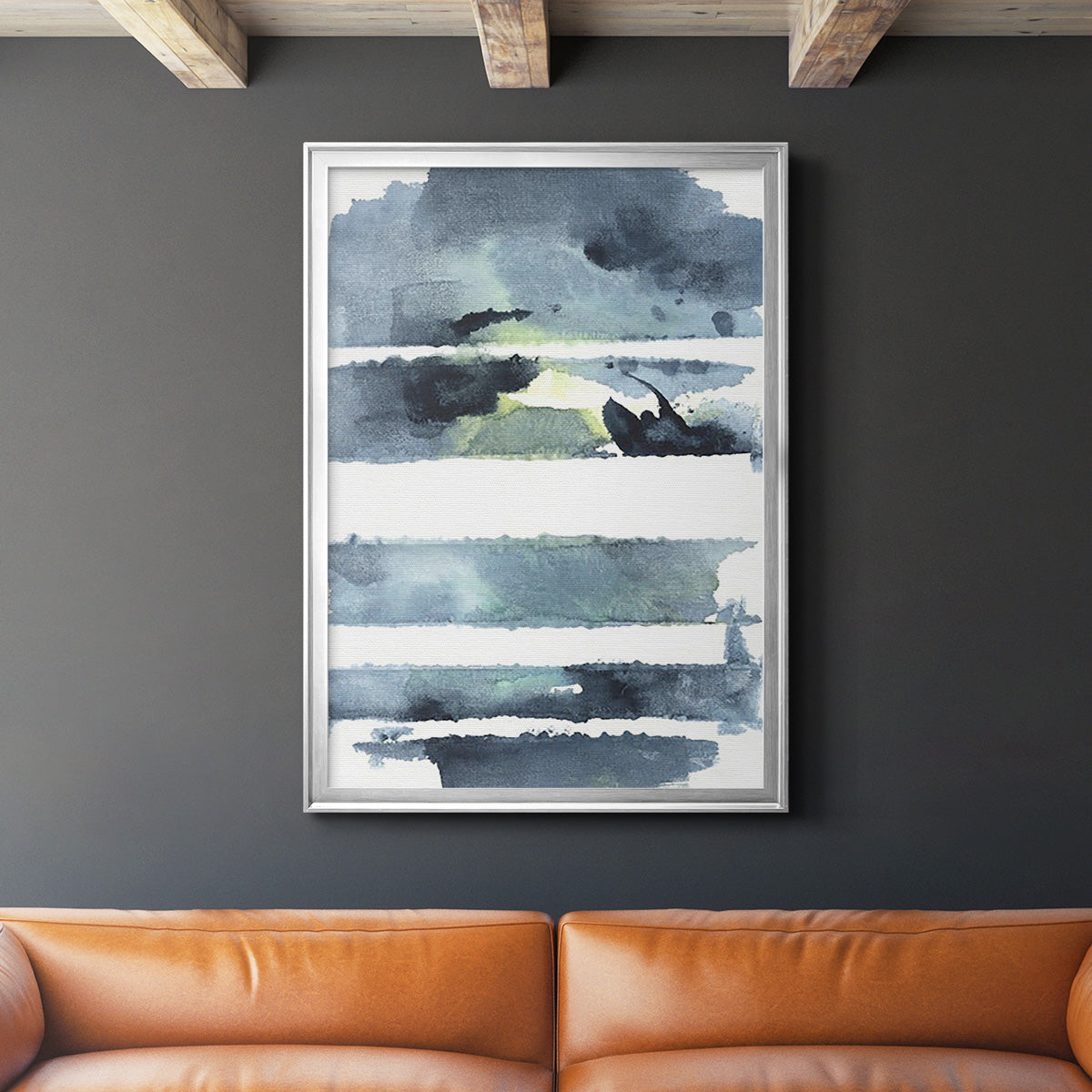 Blue Memories I - Modern Framed Canvas Print