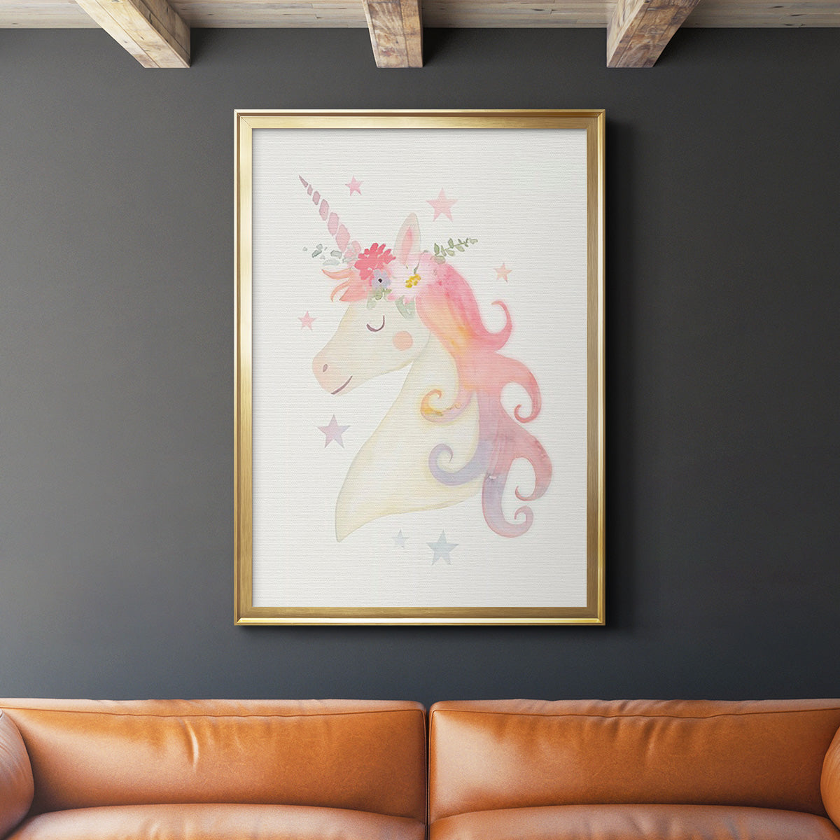 Sweet Unicorn I - Modern Framed Canvas Print