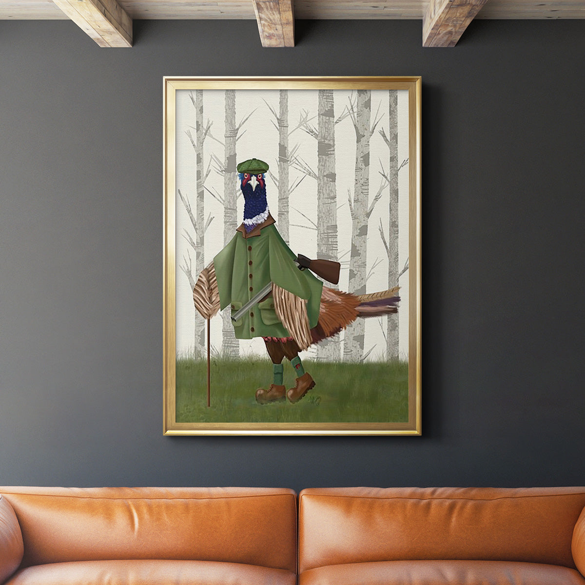 Pheasant Shooting Party 6 - Modern Framed Canvas Print