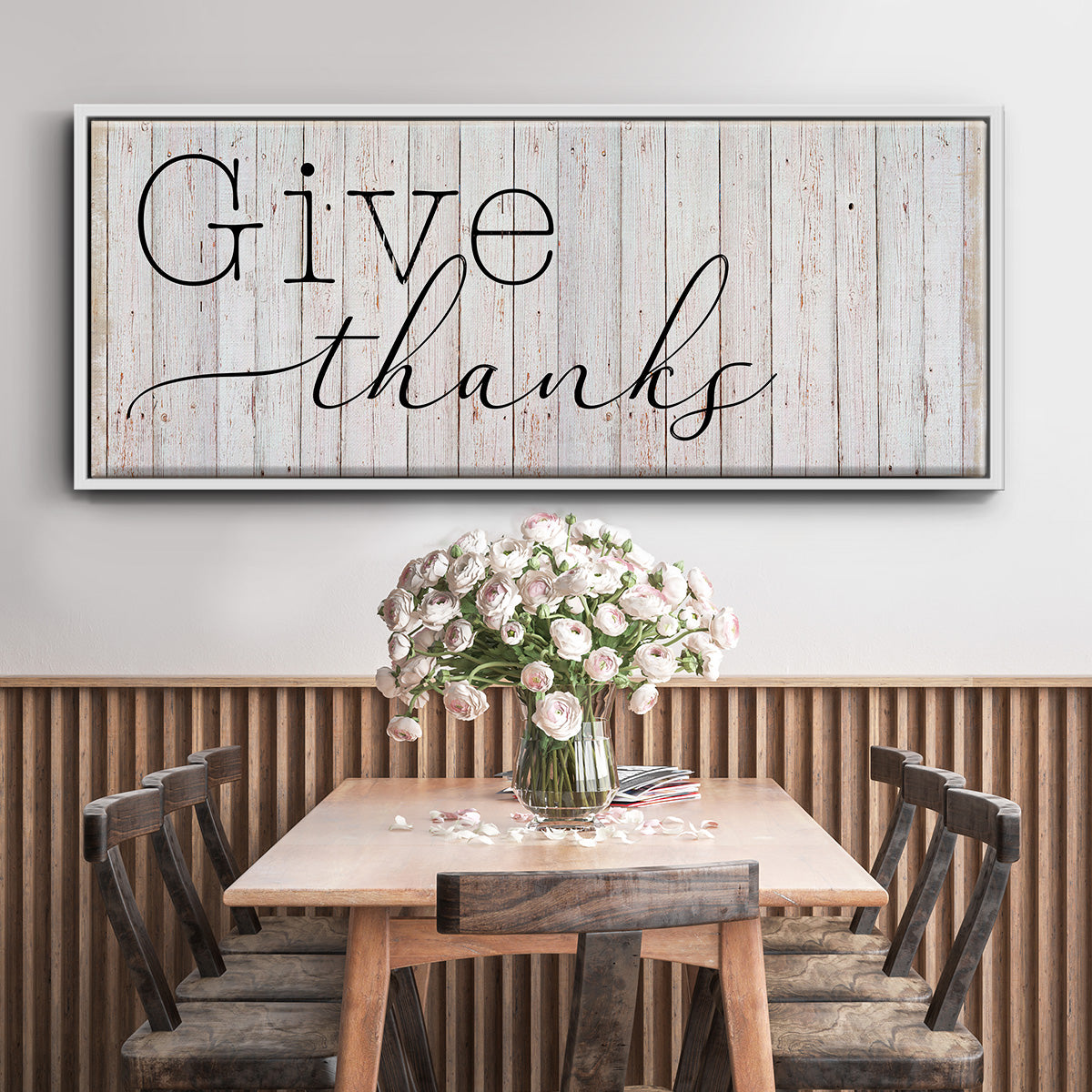 Give Thanks - Floater Framed Canvas Print