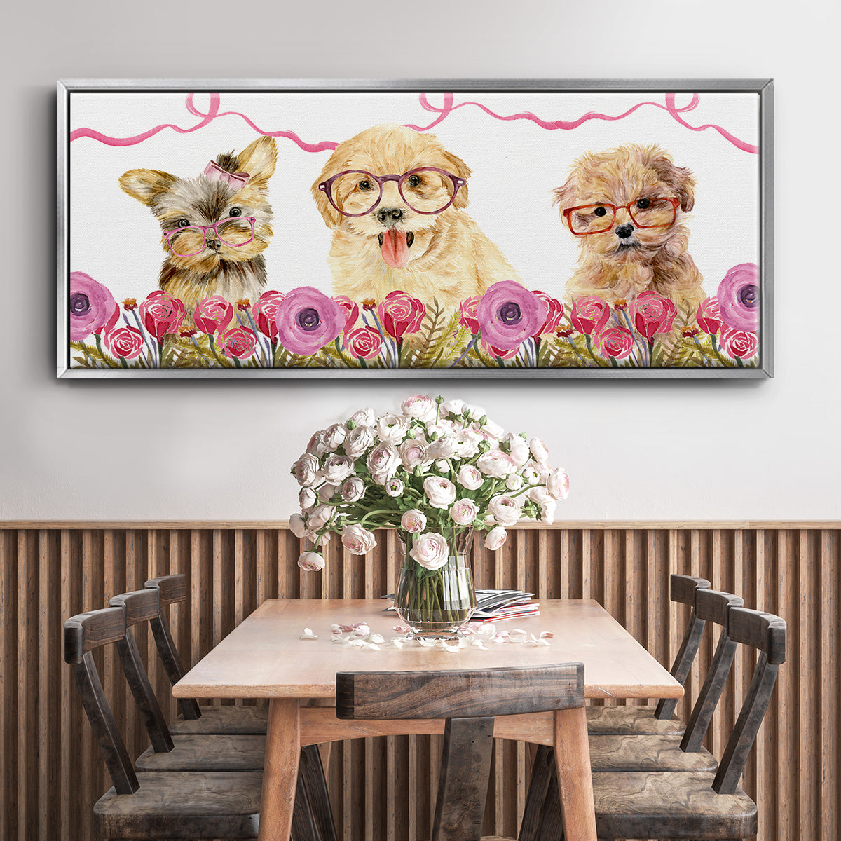 Puppy Valentine Collection D - Floater Framed Canvas Print