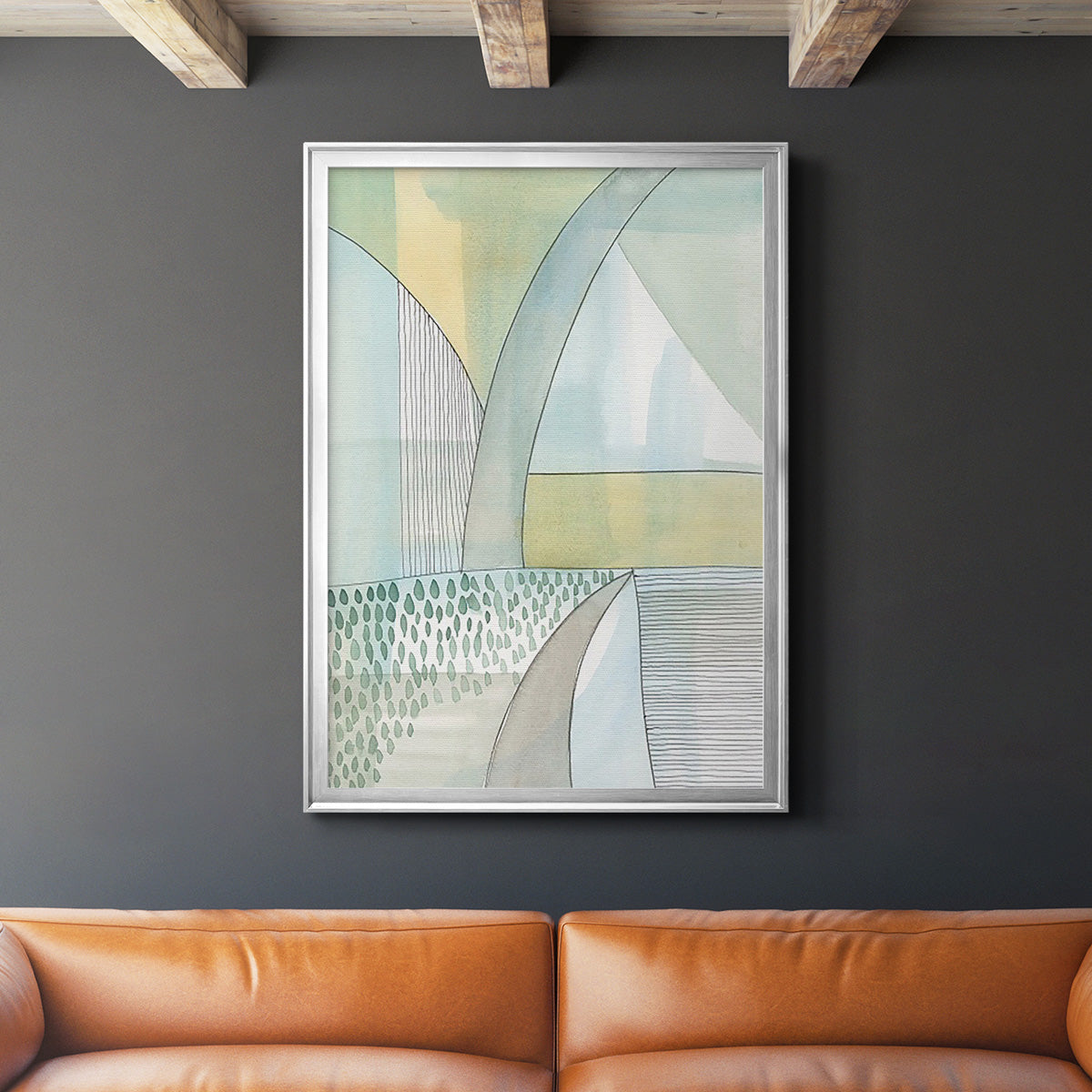 Mint Reflection II - Modern Framed Canvas Print