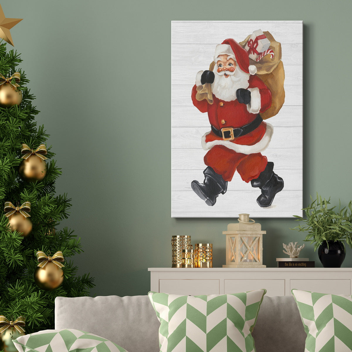 Nostalgic Santa II Premium Gallery Wrapped Canvas - Ready to Hang