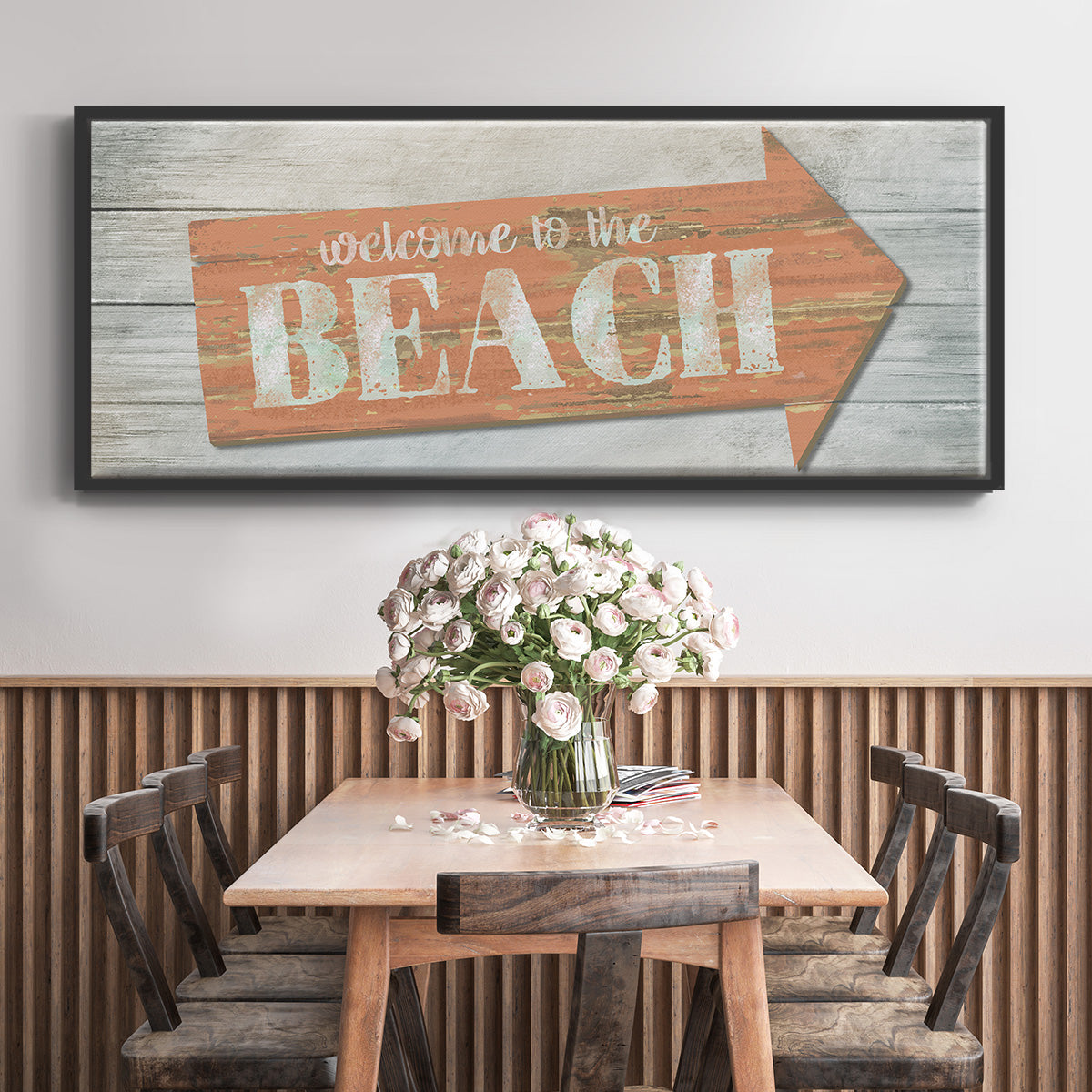 Welcome to the Beach - Floater Framed Canvas Print