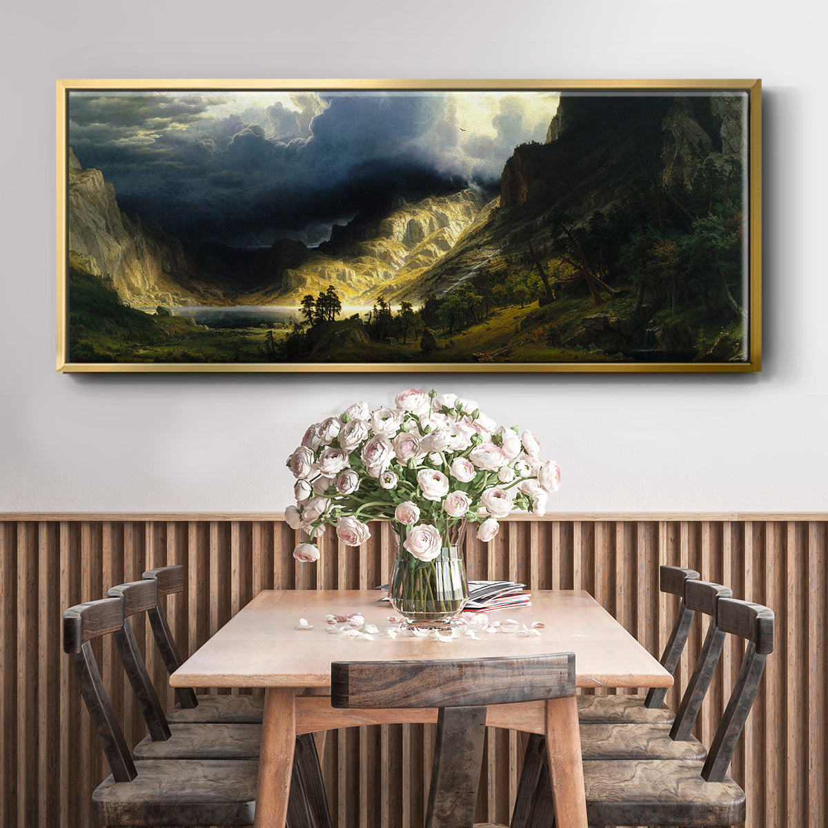 A Storm in the Rocky Mountains - Floater Framed Canvas Print
