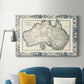 Bordered Map of Australia Premium Gallery Wrapped Canvas - Ready to Hang