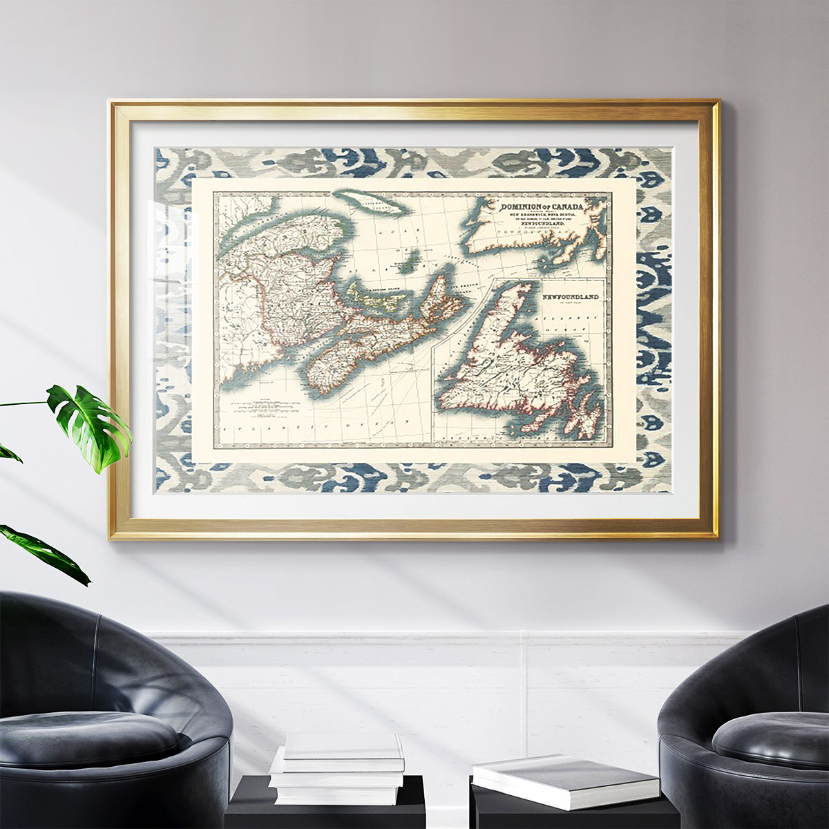 Bordered Map of Canada - Modern Framed Art Print
