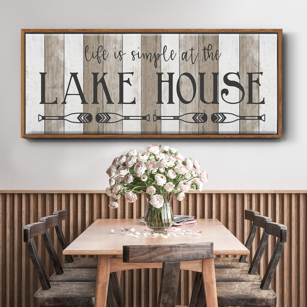 Simple at the Lake House - Floater Framed Canvas Print