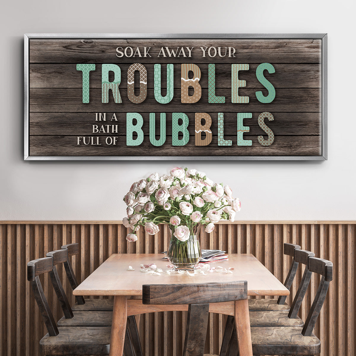 Troubles Bubbles - Floater Framed Canvas Print
