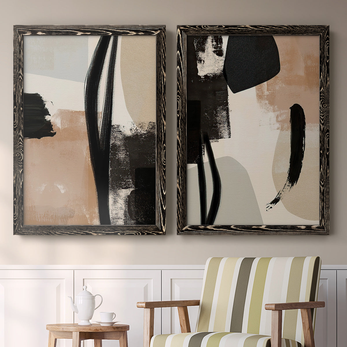 Selective Arrangement I - Premium Framed Canvas 2 Piece Set - Ready to Hang