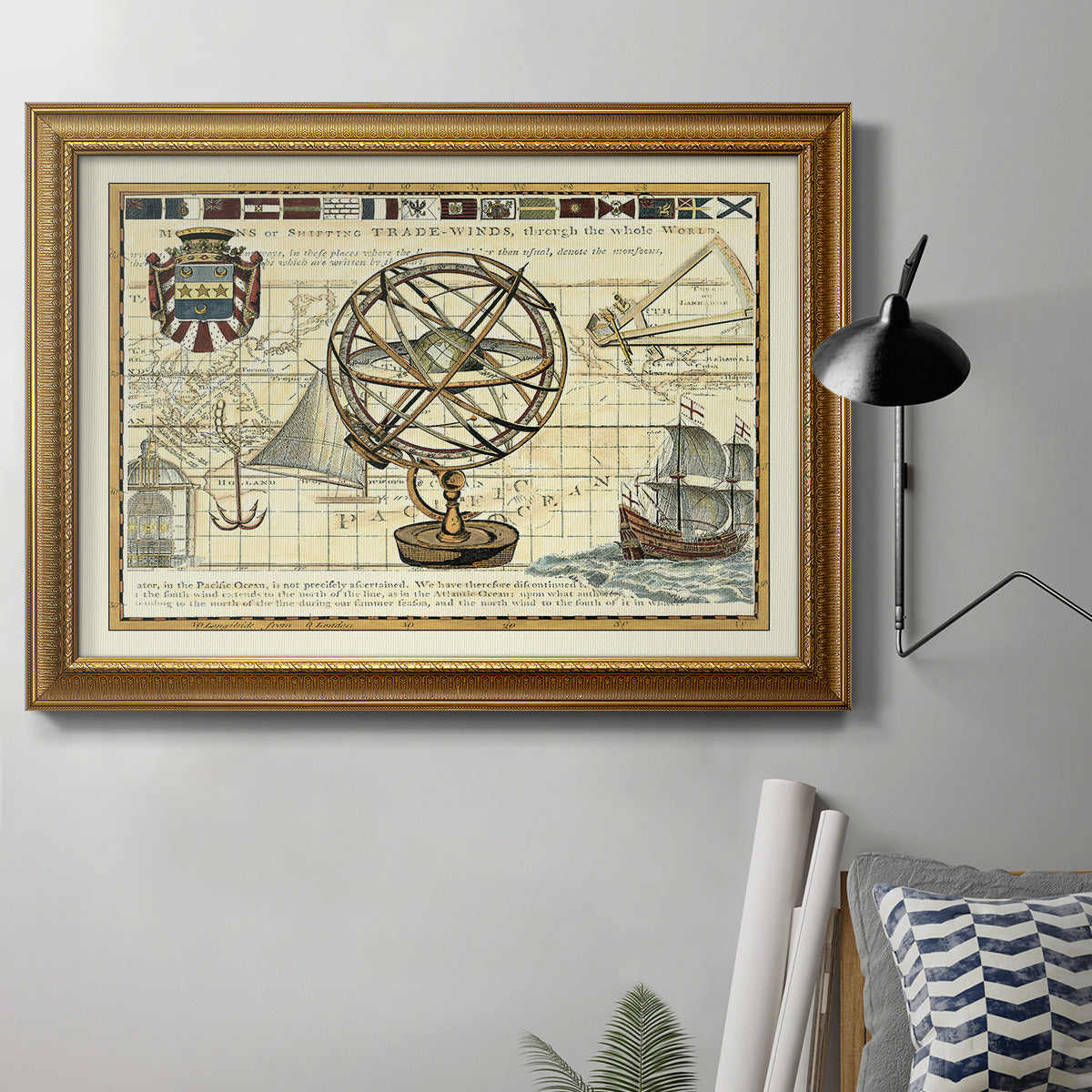 Nautical Map I Premium Framed Canvas- Ready to Hang