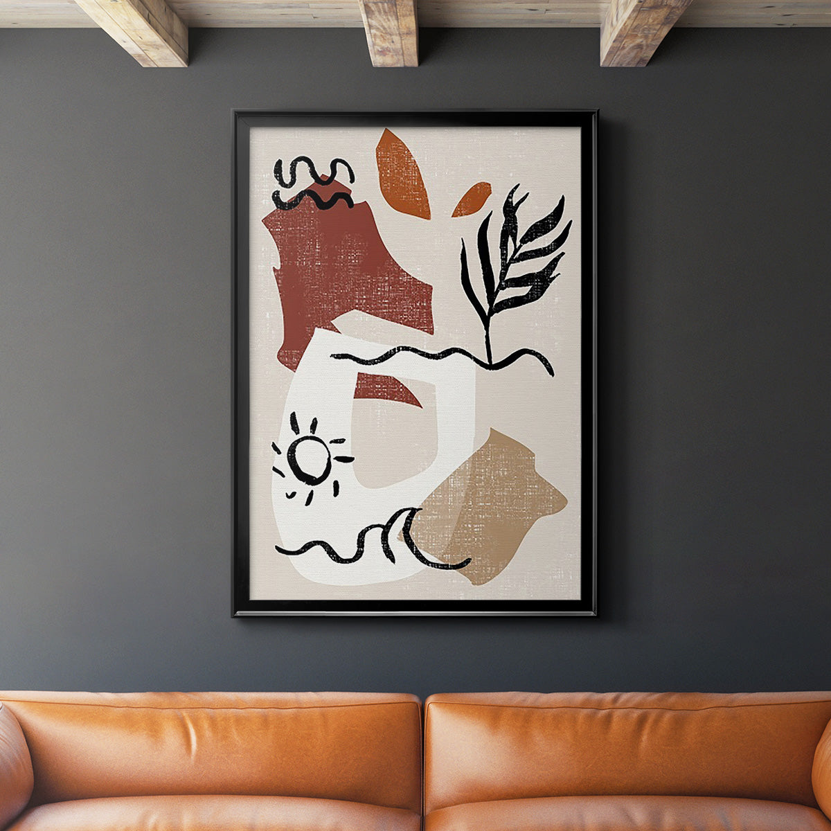 Soft Palms IV - Modern Framed Canvas Print