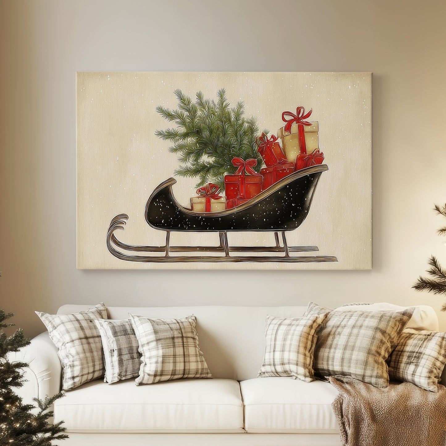 Eve of Golden Sleigh - Canvas Art Print