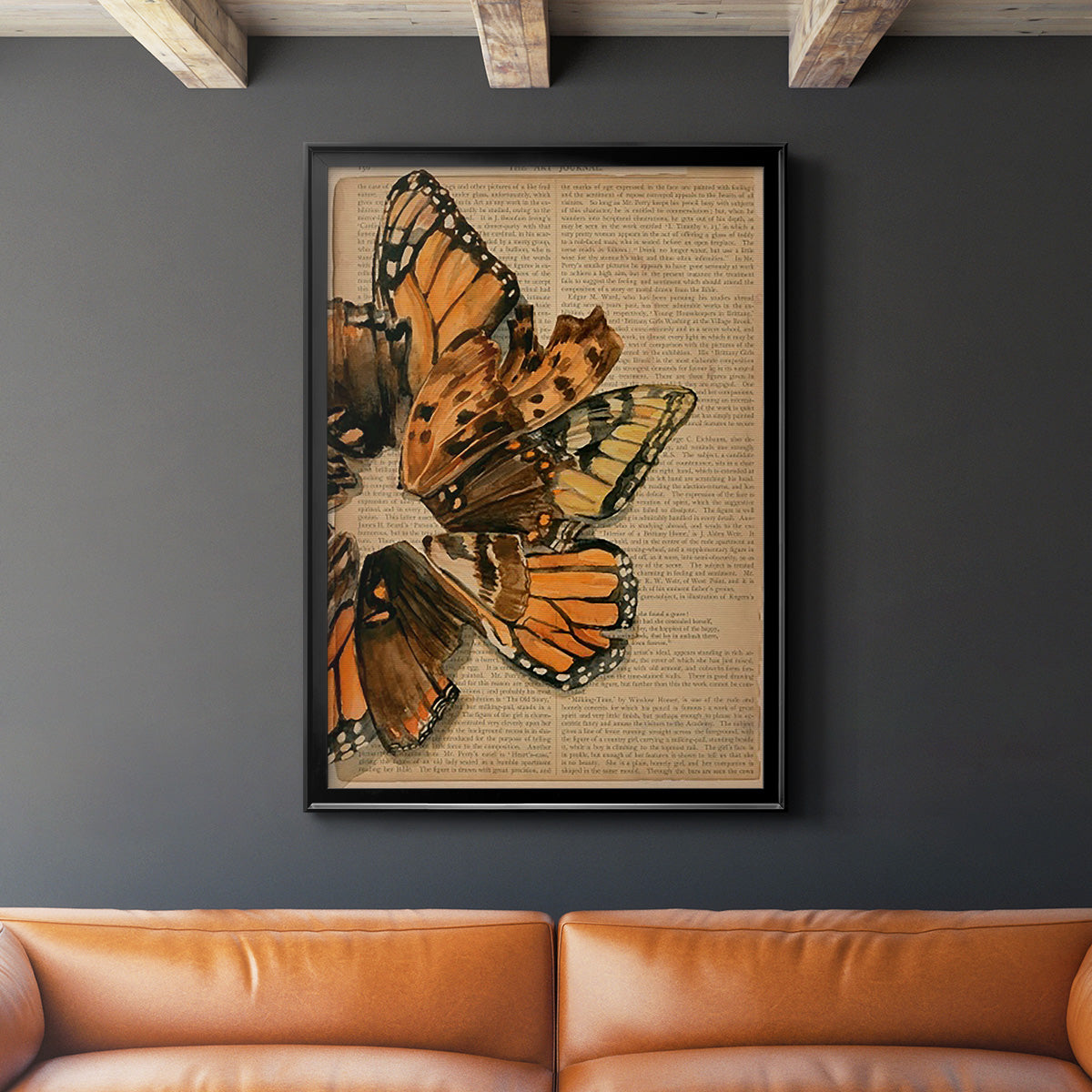 Winged Wreath I - Modern Framed Canvas Print