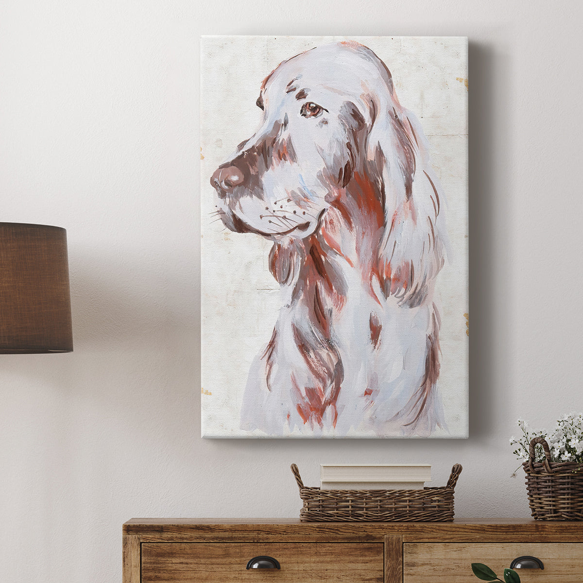 Sitting Dog III - Canvas Art Print