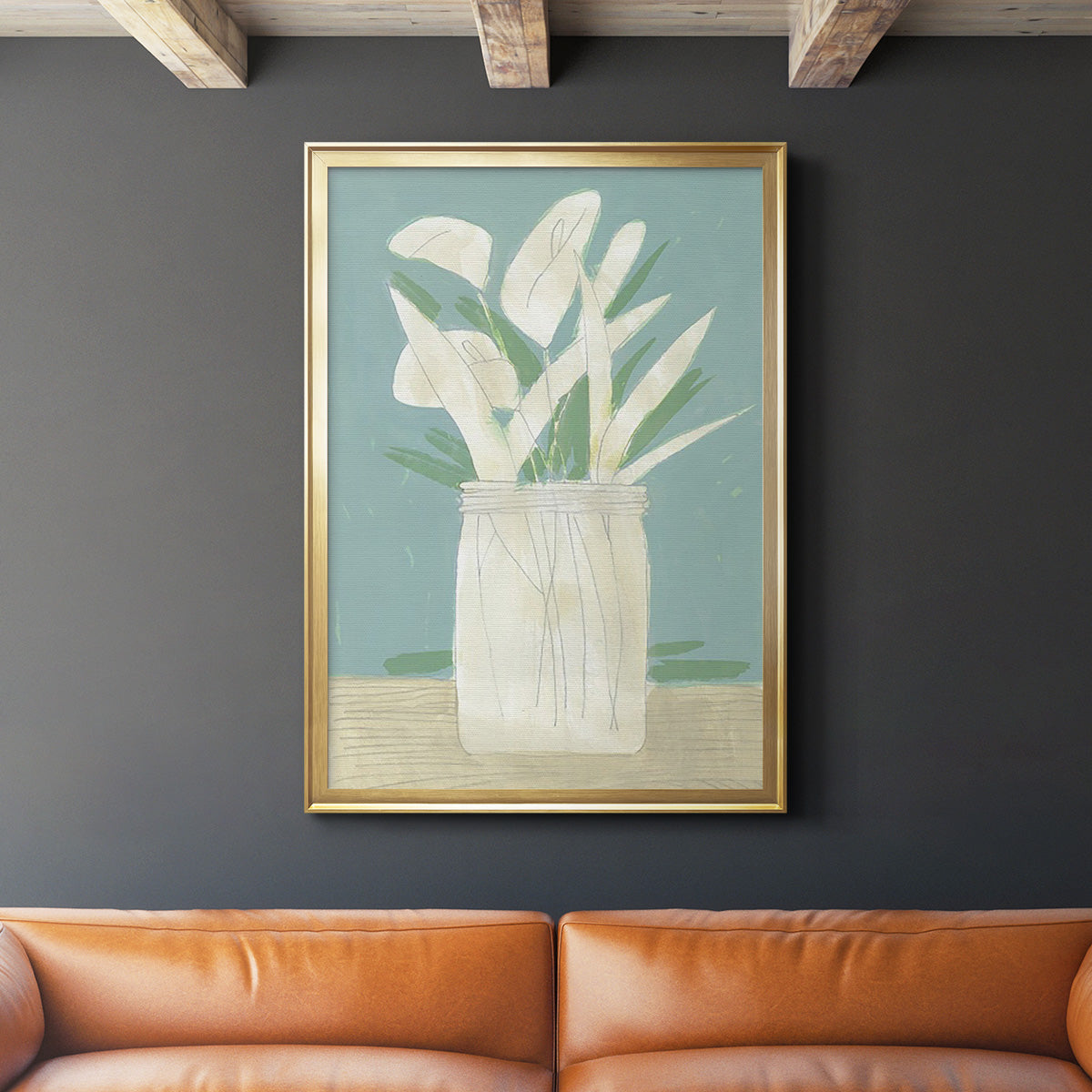 Muted Spring Arrangement IV - Modern Framed Canvas Print