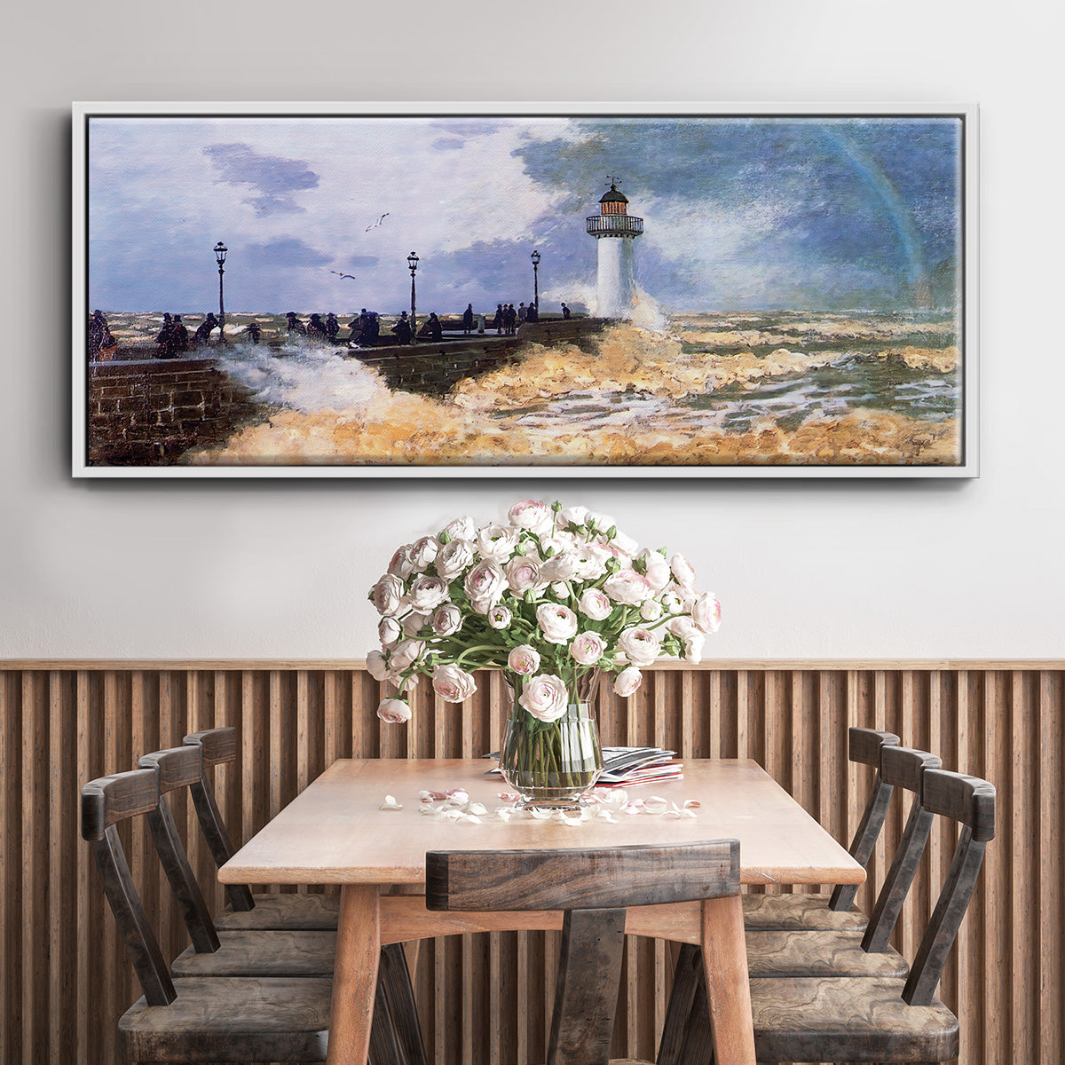 The Jetty at Le Havre, 1868 - Floater Framed Canvas Print