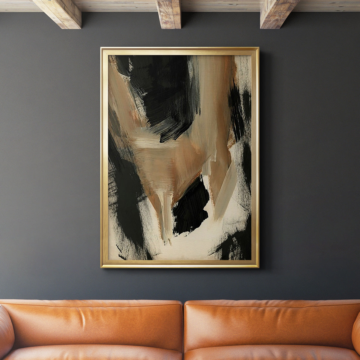 Baked Paintstrokes II - Modern Framed Canvas Print