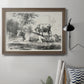 Classical pastoral landscape artwork by Nicolas Berchem in an ornate traditional bronze frame displayed in a neutral interior setting.