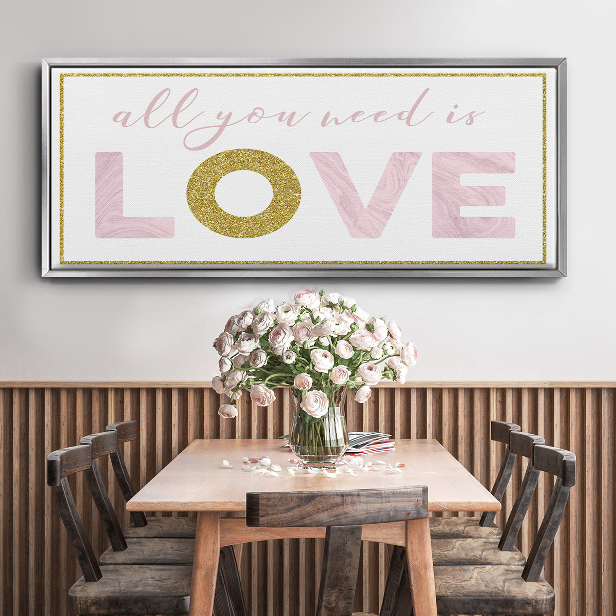 All You Need is Love - Floater Framed Canvas Print