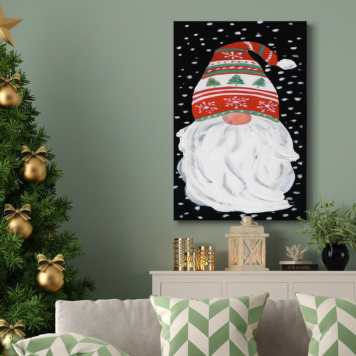 Winter Welcome Gnome - Gallery Wrapped Canvas