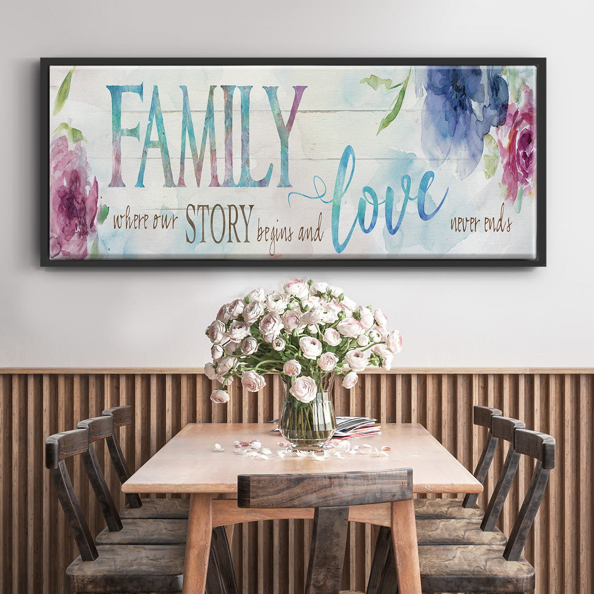 Family Love Story - Floater Framed Canvas Print