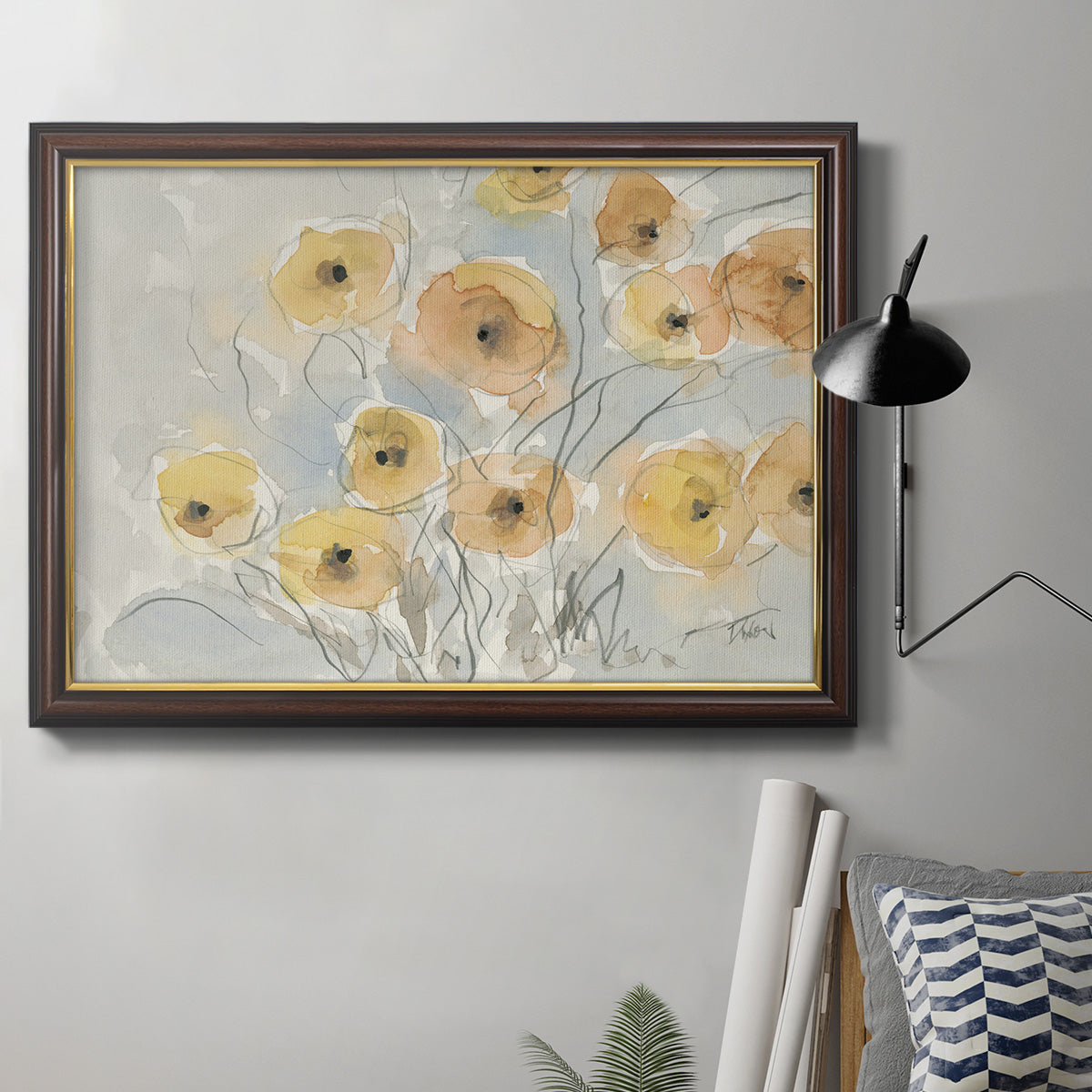 Sunset Poppies I Premium Framed Canvas- Ready to Hang