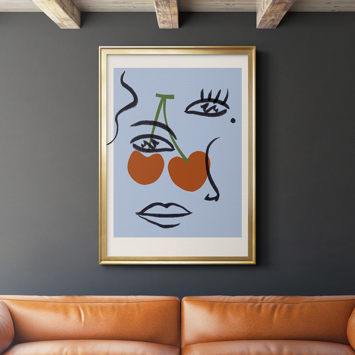 Cherry Baby I - Modern Framed Canvas Print
