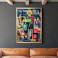 Connected Colors I - Modern Framed Canvas Print